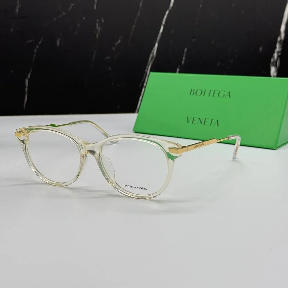 NEW BOTTEGA VENETA BV1039O 003 BEIGE TRANSPSRENT WOMEN EYEGLASSES